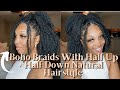 BOHO BRAIDS WITH HALF UP HALF DOWN NATURAL HAIRSTYLE!