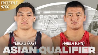 Alisher YERGALI (KAZ) vs. Awusayiman HABILA (CHN) | 2024 Asian OG Qualifier | Semi Final | FS 97Kg