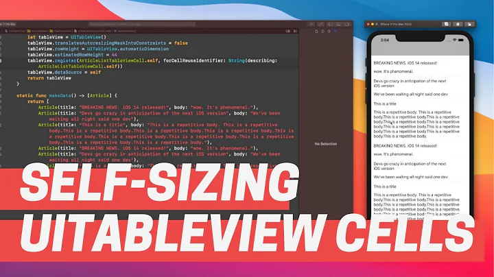 Self sizing Table View cells in Swift - iOS interview test #1