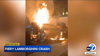 Fiery Lamborghini crash in Tarzana injures driver fleeing CHP