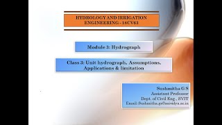 HIE: Module 3 - Unit Hydrograph its Assumptions, Applications & Limitations