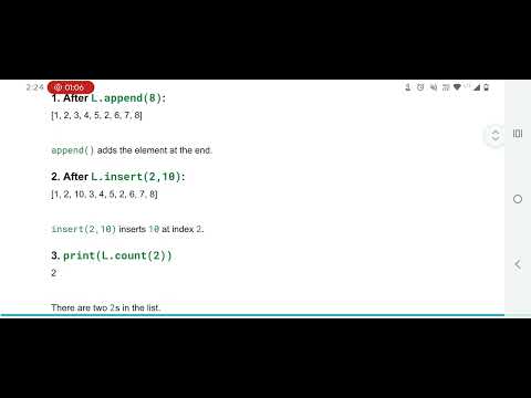 2a Python List Methods – append, count, index, insert, remove with Output