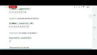 2a Python List Methods – append, count, index, insert, remove with Output