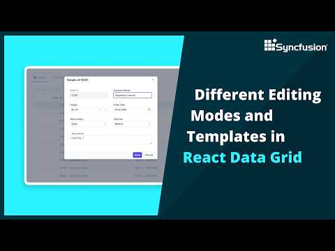 Different Editing Modes and Templates in React Data Grid