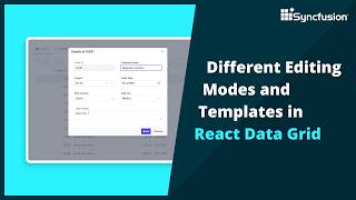 Different Editing Modes and Templates in React Data Grid