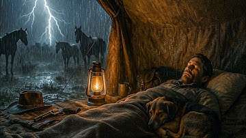 Camping Alone with My Dog in the Tent at Night – Heavy Rain & Thunderstorm | RDR2 ASMR