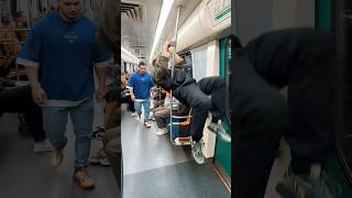 Jumped The Line On The Metro: Funny Reactions😂😜 #Kiryakolesnikov #Funny #Parkour #Prank #Comedy