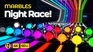 Marble Race At Night | #marbles #marblerace #marblerun #blender #animation #physics #tron