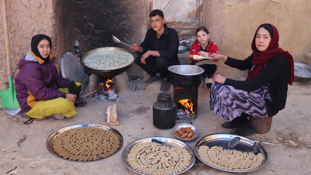 Extreme One Day in Cold Mountains Village of Afghanistan | Cooking & Daily Life in Cold Winter