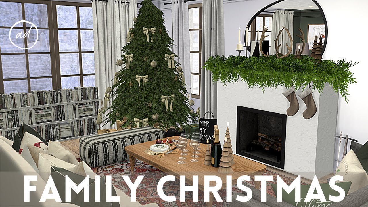 CHRISTMAS FAMILY HOME || Sims 4 || CC SPEED BUILD - YouTube