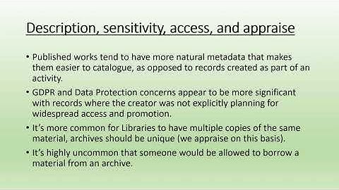 ARS:  Librarians and Archivists Differences