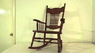 Vintage Oak Rocking Chair; late 1800s to early 1900s; currently for sale on ebay.