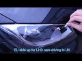 How to install a beam deflector on gb headlights travelling to europe