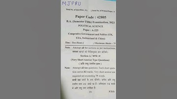political science for ba 5th semester paper-1 question paper-2024 #ba #2024 #paper #bsc #shorts