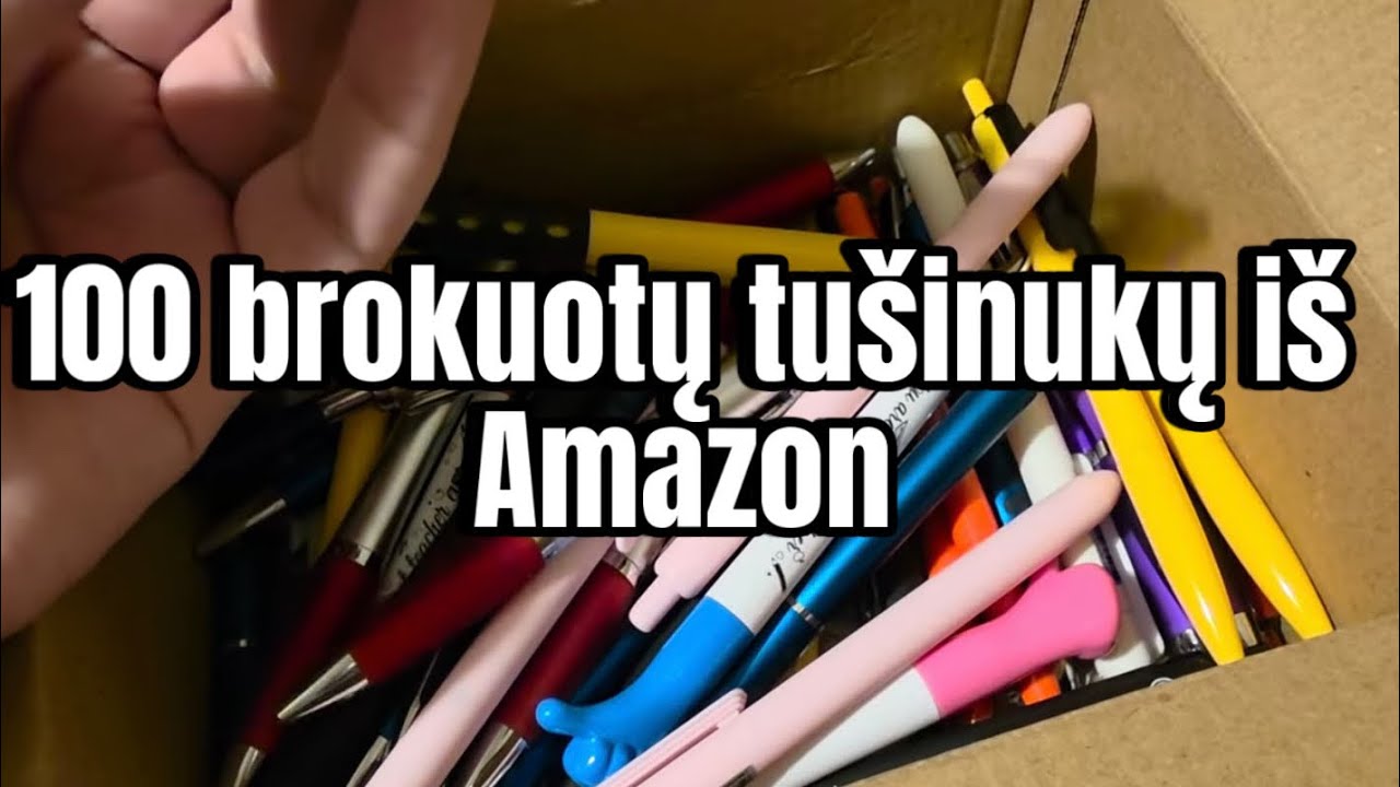 100 brokuotų tušinukų iš Amazon | misprinted pens 