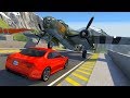Attacking Airplane High Speed Car Jumps - BeamNG.drive