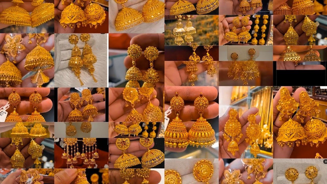 1 Gram Gold Jhumka Earrings Design || With Weight and Price || 