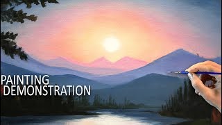 PAINTING A SUNSET WITH ACRYLICS | BLENDING TECHNIQUES @chuckblackart