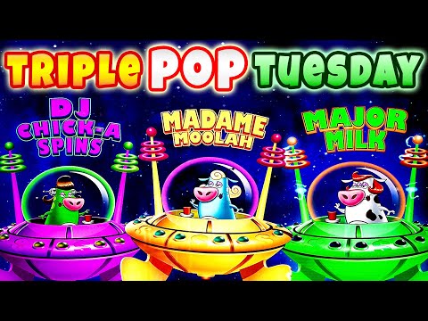 NEW Triple Blast from the Planet Moolah Slot! MAX BET Bonus and Double Up for Triple Pop Tuesday!
