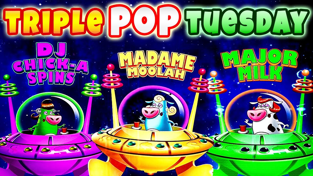 NEW Triple Blast from the Planet Moolah Slot! MAX BET Bonus and Double Up for Triple Pop Tuesday!