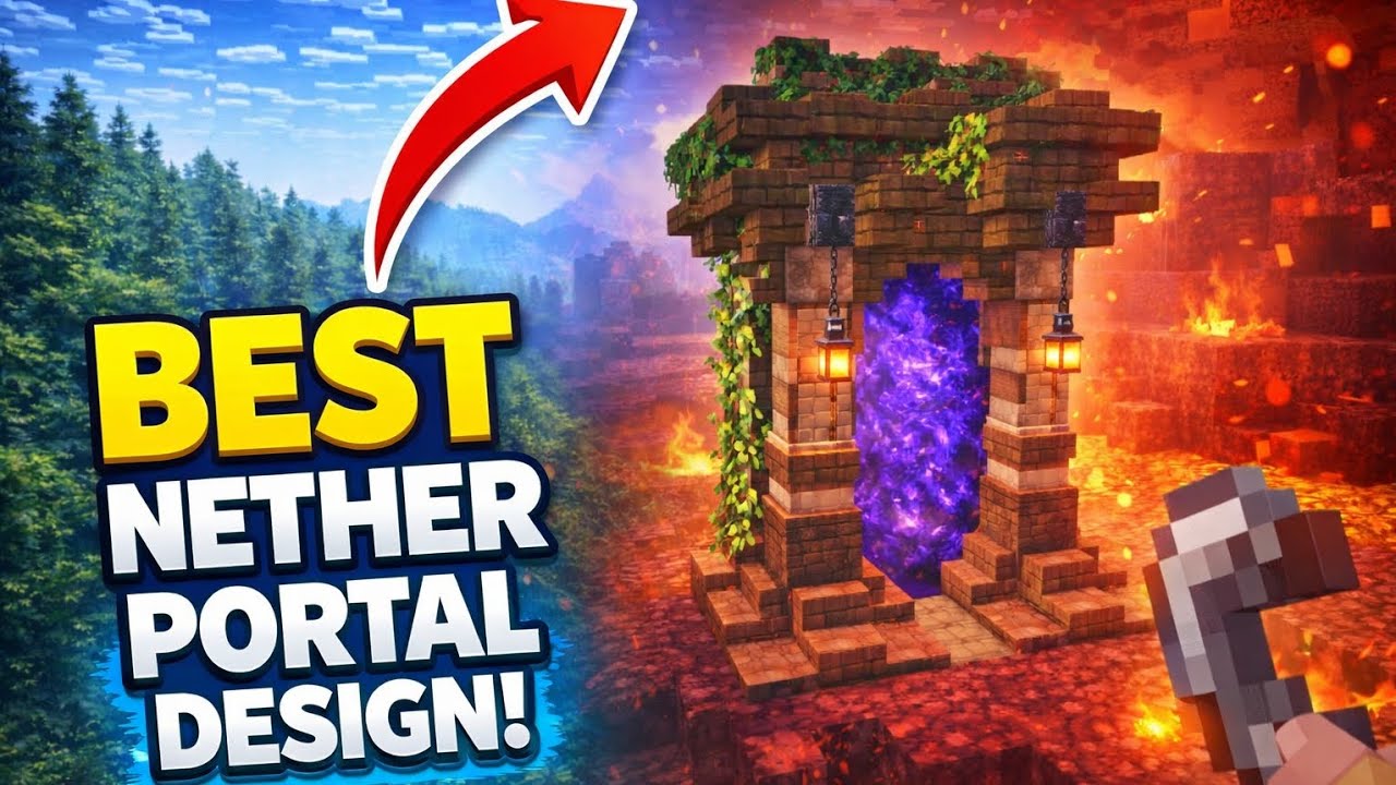 Build This AMAZING Nether Portal in Minecraft - YouTube