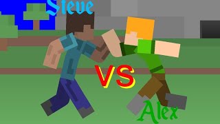 Steve vs Alex | Scratch 4.0 Minecraft Animation #minecraft #cavegame #game #enderman #fightanimation