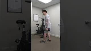 Split stance with toes elevated - heel side snowboarding workout