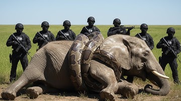 Brave Police Team Rescues Poor Elephant From Giant Python