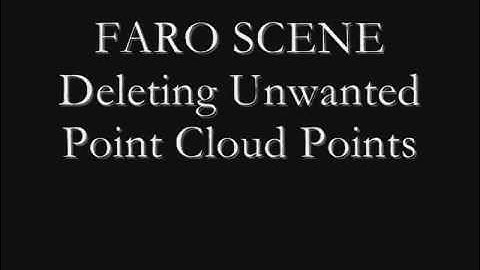 FARO SCENE Deleting Point Clouds Points