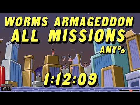 Worms Armageddon - All Missions Any% Speedrun in 1:12:09