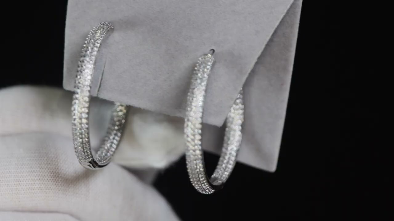 Big Diamond Hoop Earrings | Womens Diamond Earrings | Hoop Earrings