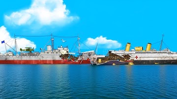 Ships Crash into Each Other in Floating Sandbox (2)