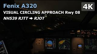 Fenix A320ceo | Night Rain Circle to land into Takamatsu! | RJTT-RJOT Visual Rwy 08 | MSFS 2024 4K