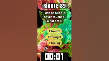 Riddle 89 | Felt but untouchable #quiz #brainyquizzes #brainteasers #facts #logicgames  #quiztime