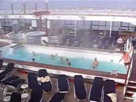 big waves rocked the cruise ship pool near sitka, alaska