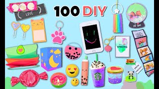 100 DIY  EASY LIFE HACKS AND CRAFTS YOU CAN DO AT HOME IN 5 MINUTES  Gift Ideas, School Supplies