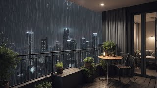 In a rainy city, lie down in bed and get a good sleep | sounds of rain