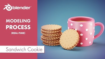 Sandwich Cookie Modeling Process In Blender (Real-Time)