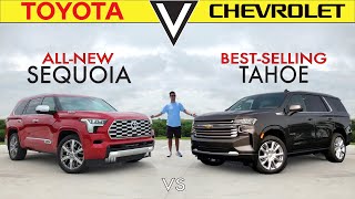 UNDER THREAT??  2023 Toyota Sequoia Capstone vs. Chevy Tahoe High Country: Comparison