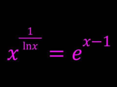 Solving x^{1/ln(x)}=e^{x-1}