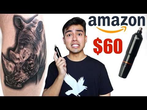 TATTOOING WITH A MACHINE FROM AMAZON?!? | $60 Tattoo Machine