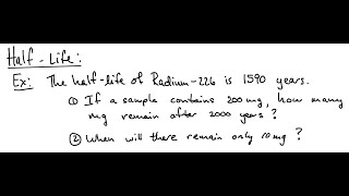 Exponential Applications - Half-Life part 1