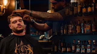 Relaxing ASMR Haircut in a Cocktail Bar  | Luxury Barbershop