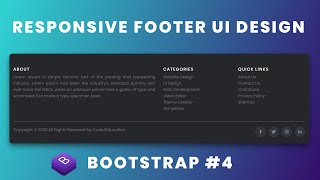 How to Create Responsive Footer in Html CSS and Bootstrap 4 | Responsive Footer Bootstrap 4 Tutorial