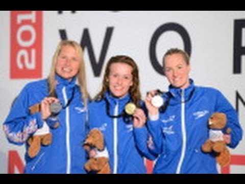 Swimming - medal ceremony women's 200m individual medley SM9 - 2013 IPC Swimming Worlds
