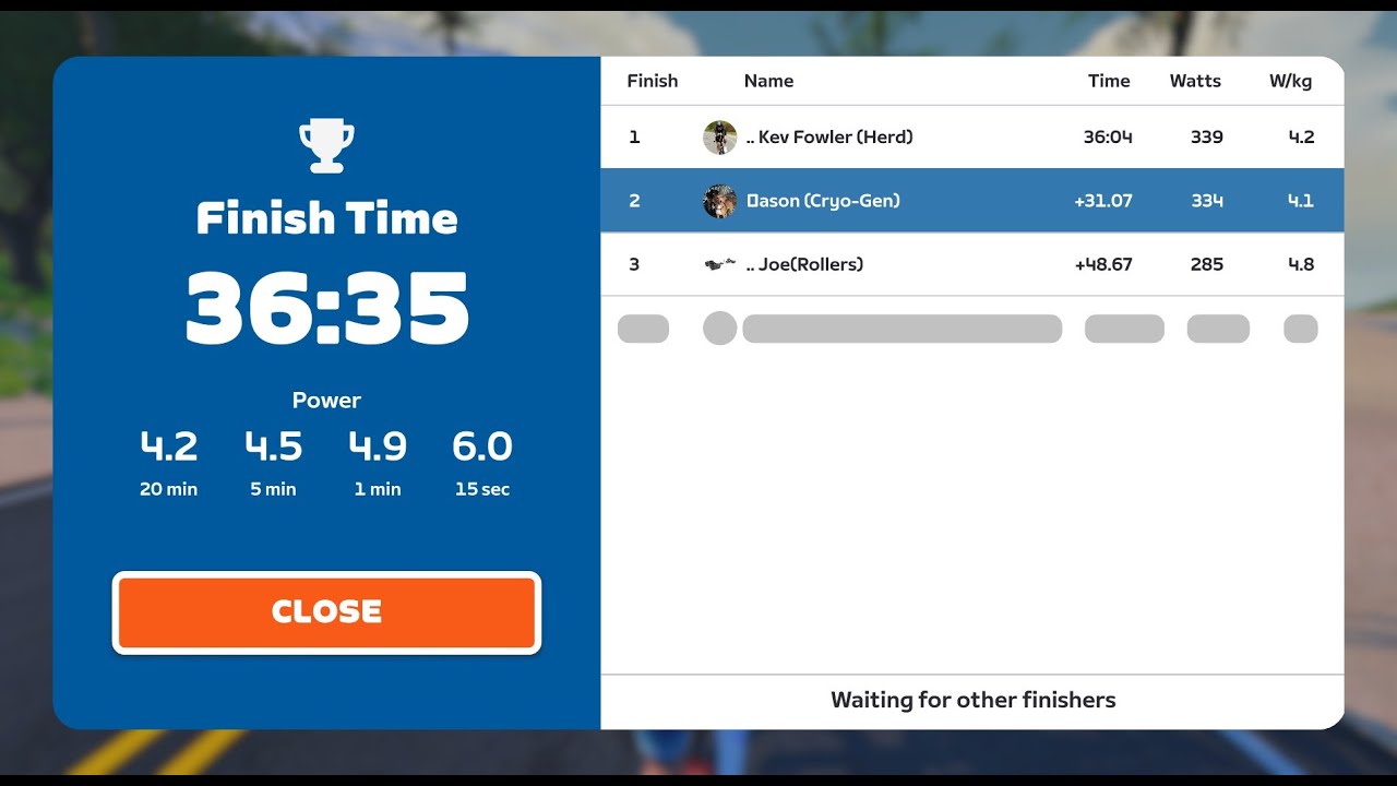 Zwift racing