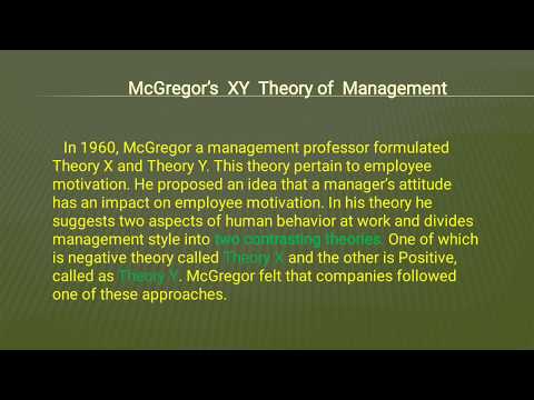 McGregor's XY Theory of Management | Theories Of Motivation | Human Resources Management