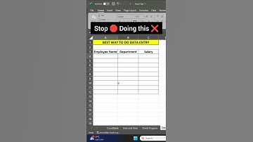 Data entry in ms excel | excel tips and trick | data entry