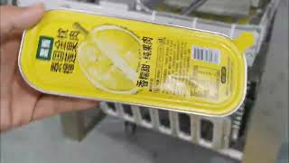 Frozen durian aluminun foil tray sealing machine with tray auto loading