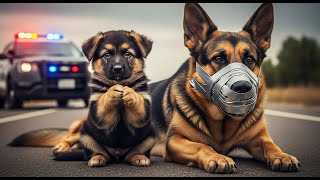 Heartbreaking German Shepherd Puppy Begs Cop To Save Mom With Taped Muzzle